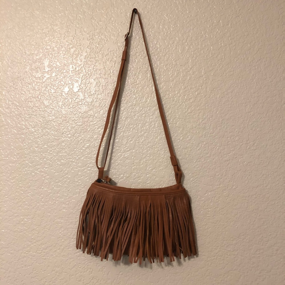 Tan Fringe Purse